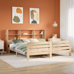 Cadre de lit sans matelas 200x200 cm bois massif de pin 