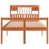Lit bibliothèque sans matelas cire marron 120x200 cm pin massif 