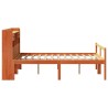 Lit bibliothèque sans matelas cire marron 120x200 cm pin massif 