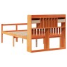 Lit bibliothèque sans matelas cire marron 120x200 cm pin massif 