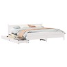 Cadre de lit sans matelas blanc 180x200 cm bois massif de pin 