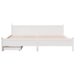 Cadre de lit sans matelas blanc 180x200 cm bois massif de pin 