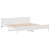 Cadre de lit sans matelas blanc 180x200 cm bois massif de pin 