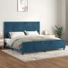 Cadre de lit sans matelas bleu foncé 200x200 cm velours 