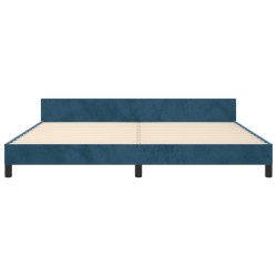 Cadre de lit sans matelas bleu foncé 200x200 cm velours 