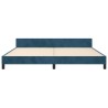 Cadre de lit sans matelas bleu foncé 200x200 cm velours 