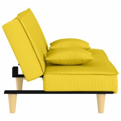 Canapé-lit jaune clair tissu 