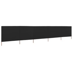 Paravent 5 panneaux Tissu 600 x 120 cm Noir 