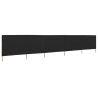 Paravent 5 panneaux Tissu 600 x 120 cm Noir 