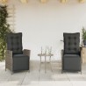 Chaises inclinables de jardin lot de 2 et repose-pied rotin 