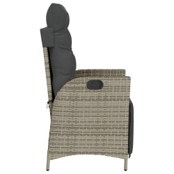 Chaises inclinables de jardin lot de 2 et repose-pied rotin 