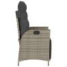 Chaises inclinables de jardin lot de 2 et repose-pied rotin 