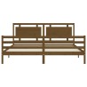 Cadre de lit sans matelas marron miel 200x200 cm bois massif 