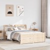 Cadre de lit et tête de lit sans matelas 135x190 cm 