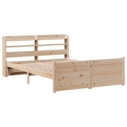 Cadre de lit et tête de lit sans matelas 135x190 cm 
