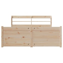 Cadre de lit et tête de lit sans matelas 135x190 cm 