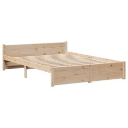 Cadre de lit et tête de lit sans matelas 135x190 cm 