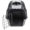 Cage de transport animaux de compagnie gris noir 55x36x35 cm PP 