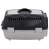 Cage de transport animaux de compagnie gris noir 55x36x35 cm PP 