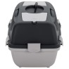 Cage de transport animaux de compagnie gris noir 55x36x35 cm PP 