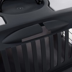 Cage de transport animaux de compagnie gris noir 55x36x35 cm PP 
