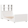 Lit bibliothèque sans matelas blanc 90x200 cm bois massif 