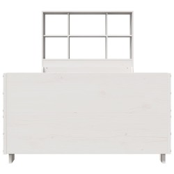 Lit bibliothèque sans matelas blanc 90x200 cm bois massif 