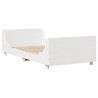Lit bibliothèque sans matelas blanc 90x200 cm bois massif 