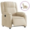 Fauteuil inclinable électrique Crème Tissu 