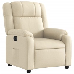 Fauteuil inclinable électrique Crème Tissu 