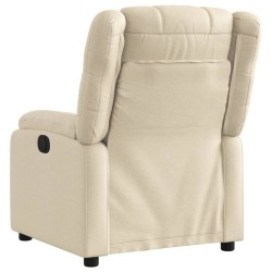 Fauteuil inclinable électrique Crème Tissu 