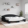 Lit de jour avec gigogne sans matelas noir 90x200 cm 