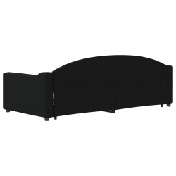Lit de jour avec gigogne sans matelas noir 90x200 cm 