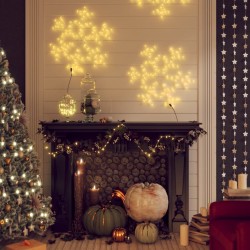 Figure de flocon de neige de Noël et 144LED Blanc chaud 59x59cm 
