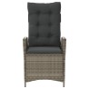 Chaises inclinables de jardin lot de 2 et coussins gris rotin 