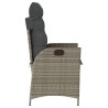 Chaises inclinables de jardin lot de 2 et coussins gris rotin 