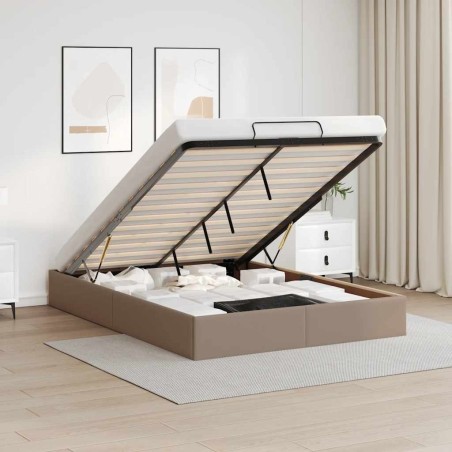Cadre de lit ottoman sans matelas cappuccino 140x190 cm 