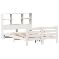 Cadre de lit sans matelas blanc 140x200 cm bois de pin massif 