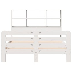 Cadre de lit sans matelas blanc 140x200 cm bois de pin massif 