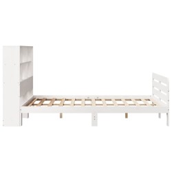 Cadre de lit sans matelas blanc 140x200 cm bois de pin massif 