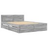 Cadre de lit et tête de lit sans matelas sonoma gris 120x200 cm 