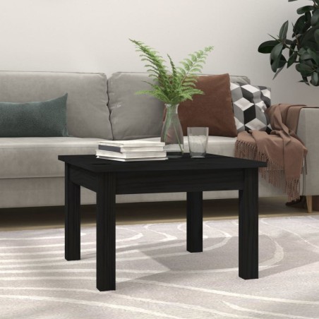 Table basse Noir 45x45x30 cm Bois massif de pin 