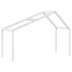 Lit superposé avec échelle et toit sans matelas blanc 80x200 cm 