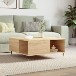 Table basse chêne sonoma 80x80x36,5 cm bois d'ingénierie 