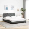 Cadre de lit sans matelas gris foncé 160x200 cm tissu 