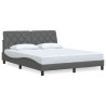 Cadre de lit sans matelas gris foncé 160x200 cm tissu 