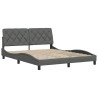 Cadre de lit sans matelas gris foncé 160x200 cm tissu 