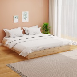 Cadre de lit sans matelas bois massif 