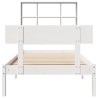 Lit bibliothèque sans matelas blanc 90x200cm bois de pin massif 