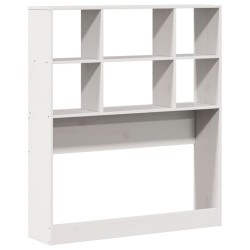 Lit bibliothèque sans matelas blanc 90x200cm bois de pin massif 